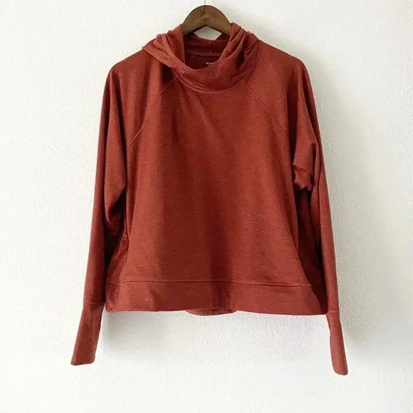 Old Navy XXL Cowlneck Cropped Pullover New Rust Athleisure Activewear Sporty - Picture 4 of 16